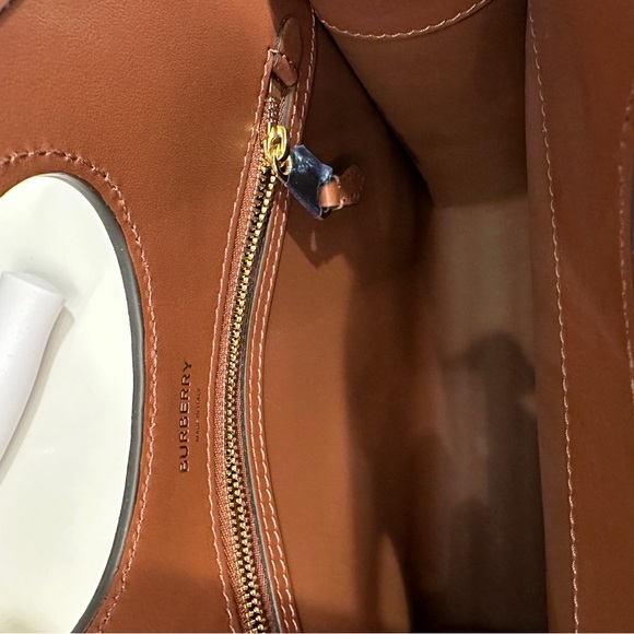 BURBERRY Mini Pocket Bag Knitted Check and Leather- Dark Birch Brown - Picture 9 of 11